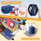 UNIWELL Toiletry Bag Travel Toiletry Organizer , Makeup & Cosmetic Bag for Women & Men Large Capacity Nylon Wash Pouch