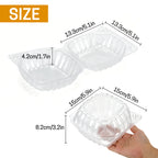 UNIWELL 50/100packs 5x5 Inch Clear Plastic Food Container ,Clamshell Takeout Trays Disposable Plastic Hinged Lids Dessert Food Container for Hamburgers,Cakes,Sandwiches,Pasta,Chips