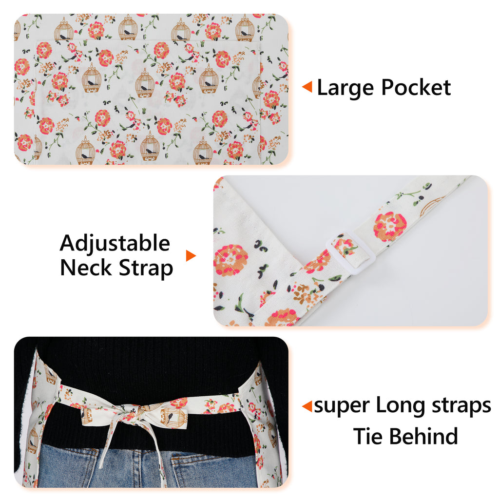 UNIWELL 1pc Adjustable Bib Aprons with 2 Pockets, Durable Kitchen Aprons for Cooking Baking