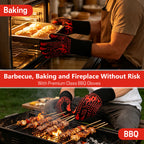 UNIWELL BBQ Gloves, Heat Resistant Cooking 1472°F Grilling Gloves for Barbecue,Fireproof, Cut-Resistant Grill Gloves