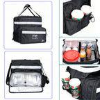 UNIWELL Insulated Food Delivery Backpack, Food Delivery Bag,Expandable Cooler & Hot Pizza Bags with Reflective Strip for Delivery,Camping & Beach
