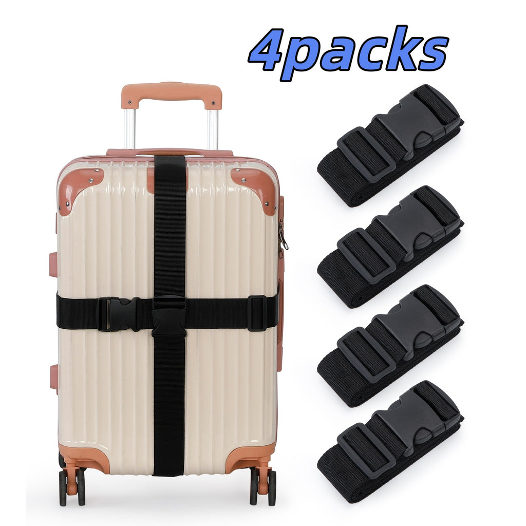 UNIWELL 4 Pack Adjustable Luggage Straps for Suitcases - Heavy Duty Travel Belt with Quick Release Buckle