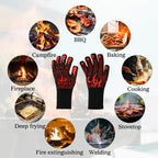 UNIWELL BBQ Gloves, Heat Resistant Cooking 1472°F Grilling Gloves for Barbecue,Fireproof, Cut-Resistant Grill Gloves