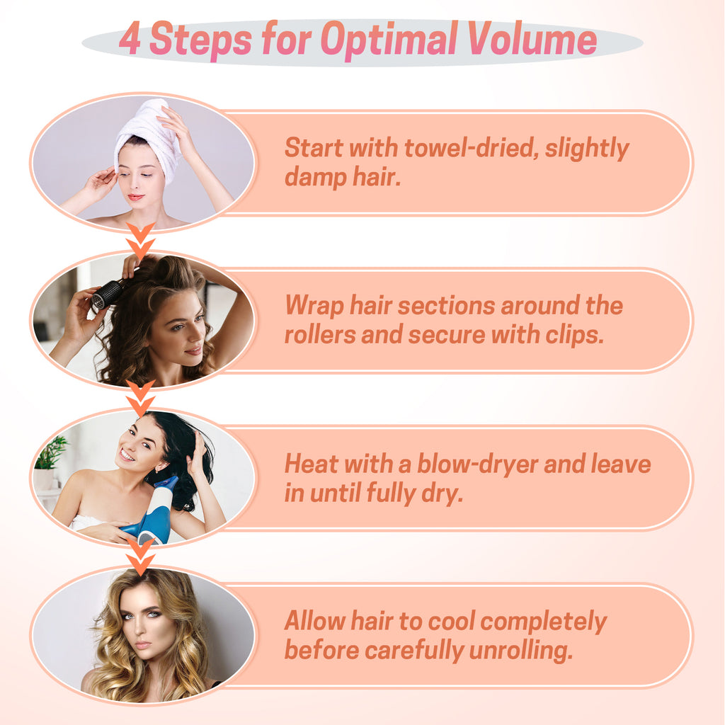 UNIWELL 52pcs Self Grip Velcro Hair Rollers, Reusable Heatless Curlers for Long Medium Short Hair, No Heat Sleep-in Salon Hairdressing Set