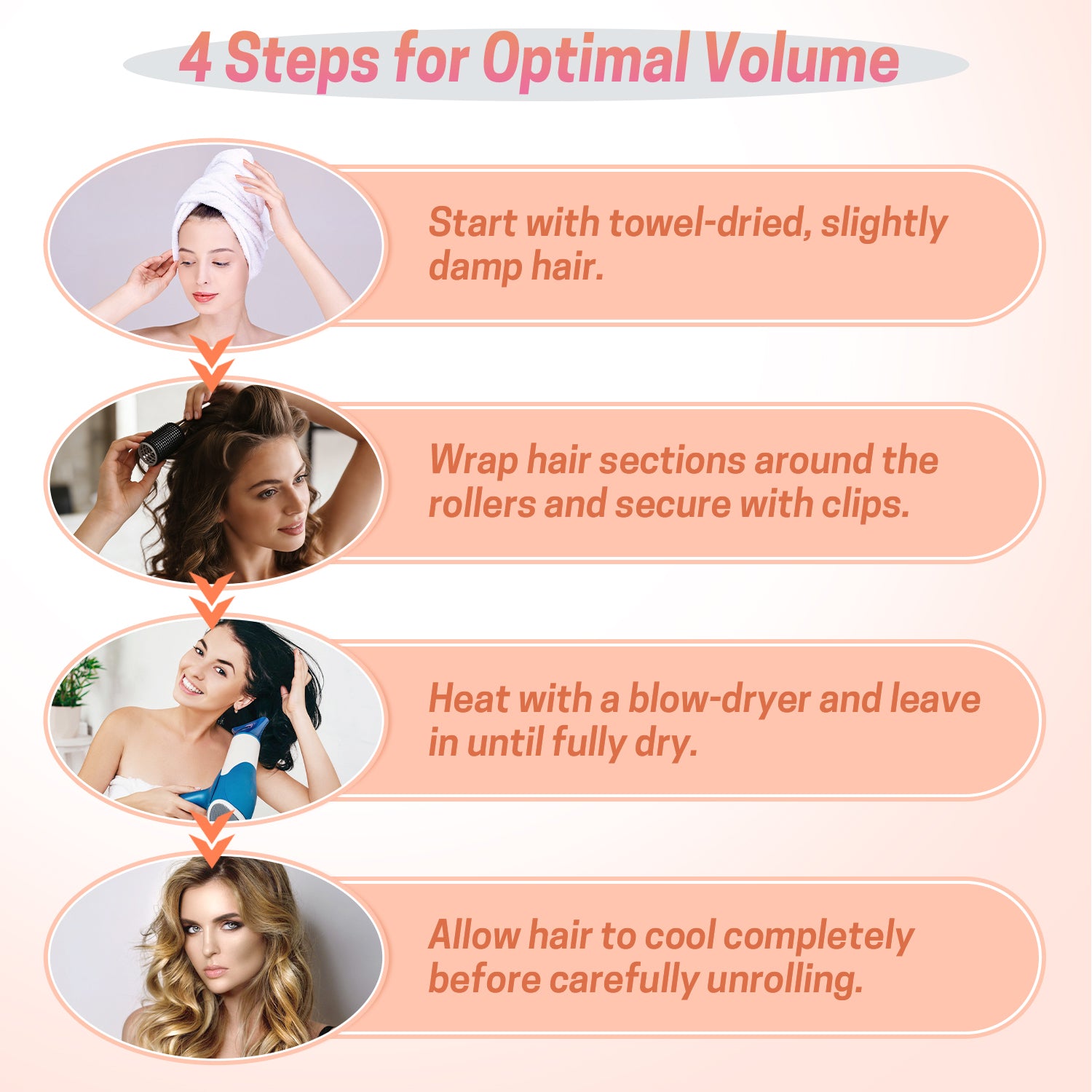 UNIWELL 52pcs Self Grip Velcro Hair Rollers, Reusable Heatless Curlers for Long Medium Short Hair, No Heat Sleep-in Salon Hairdressing Set