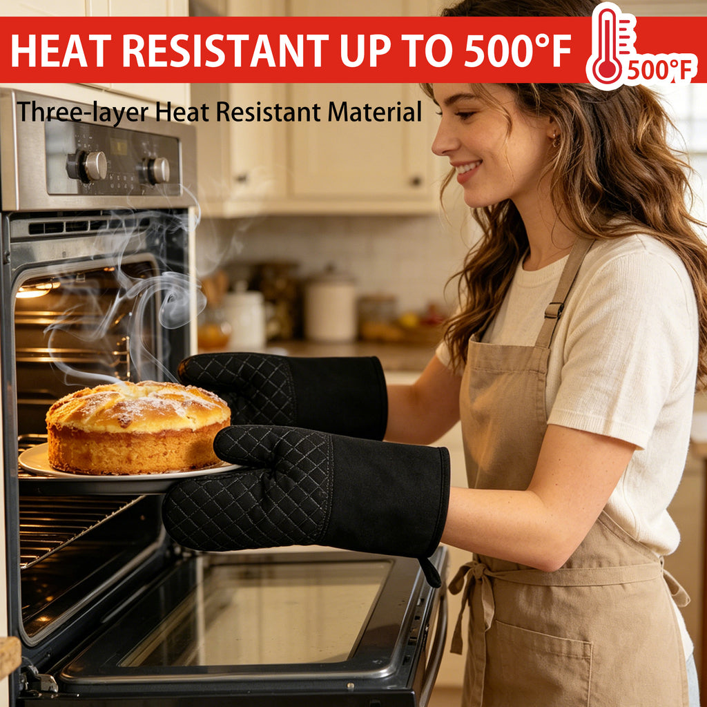 UNIWELL 6pack Oven Mitts Sets ,Kitchen Gloves and Pot holders Set Heat-Resistant Non-Slip for BBQ Baking Cooking