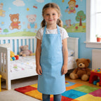 Kids Apron for 1.2‑1.5m Children, Adjustable Cooking Apron with Pocket for Kitchen Baking Painting Art