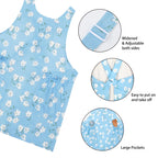 UNIWELL Oversized Aprons for Women with Pockets Cotton Polyester Adjustable Cross Back Apron for Cooking Baking Gardening