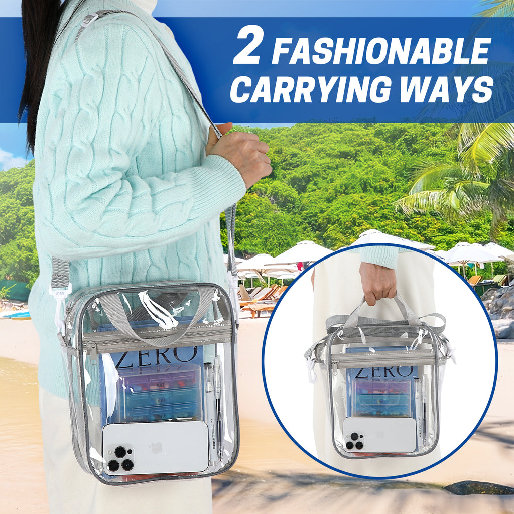 UNIWELL Clear Bag Stadium Approved, Unisex Crossbody Bag Adjustable Strap Shoulder Bags for Concerts Festival Sports Events