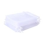 UNIWELL 100 Pcs 5x7 Inches Organza Bags Drawstring Mesh Jewelry Candy Pouches, Reusable Favor Bags for Christmas, Baby Shower, and Crafts