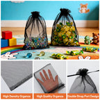UNIWELL 100 Pcs 5x7 Inches Organza Bags Drawstring Mesh Jewelry Candy Pouches, Reusable Favor Bags for Christmas, Baby Shower, and Crafts