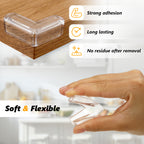 UNIWELL 24 Pack Transparent Table Corner Protectors , Baby Safety Proofing Furniture Corner & Edge Protectors Guards