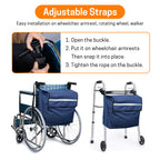 UNIWELL 18" x 16" x 8" Extra Large Wheelchair Storage Bag Waterproof Oxford Wheelchair Backpack Hanging Back Organizer with Safety Reflective Strip