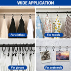 UNIWELL 20/40packs Curtain Rings with Clips, Heavy Duty Drapery Clip,Tension Rods Hooks, Polish Black Curtain Hooks Hangers