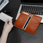 UNIWELL Leather Checkbook Holder for Personal Checks – Standard Checkbook Cover for Duplicate Checks, Big Capacity Wallet with Pen Holder & Card Slots