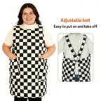 UNIWELL Oversized Aprons for Women with Pockets Cotton Polyester Adjustable Cross Back Apron for Cooking Baking Gardening