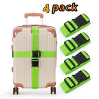 UNIWELL 4 Pack Adjustable Luggage Straps for Suitcases - Heavy Duty Travel Belt with Quick Release Buckle