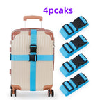 UNIWELL 4 Pack Adjustable Luggage Straps for Suitcases - Heavy Duty Travel Belt with Quick Release Buckle